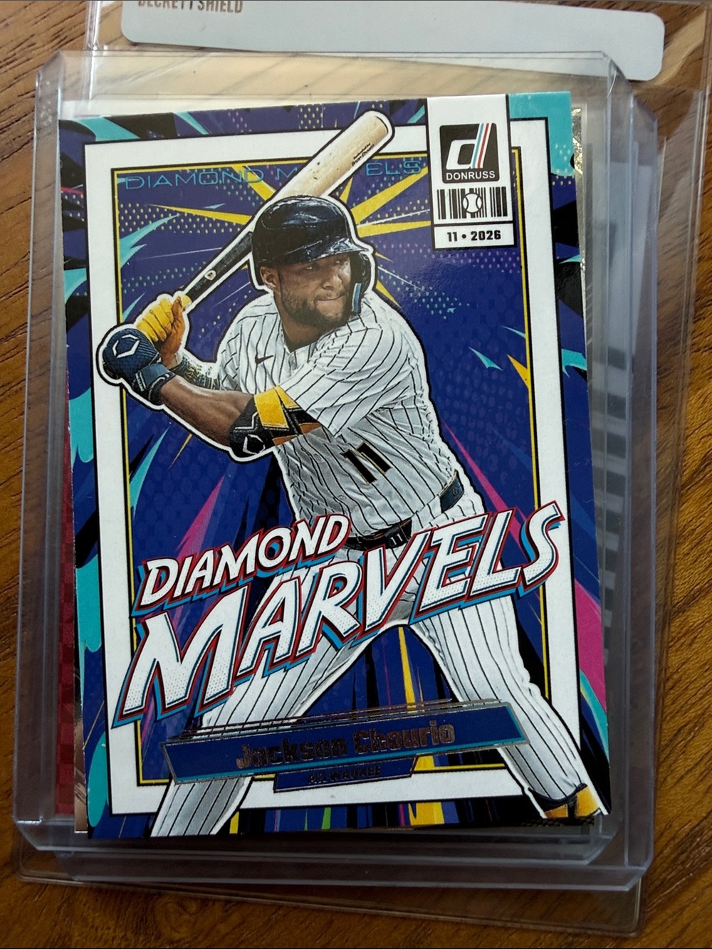 Russ Diamond Marvels Baseball Card - Blue/Purple Artwork Jackson chourio